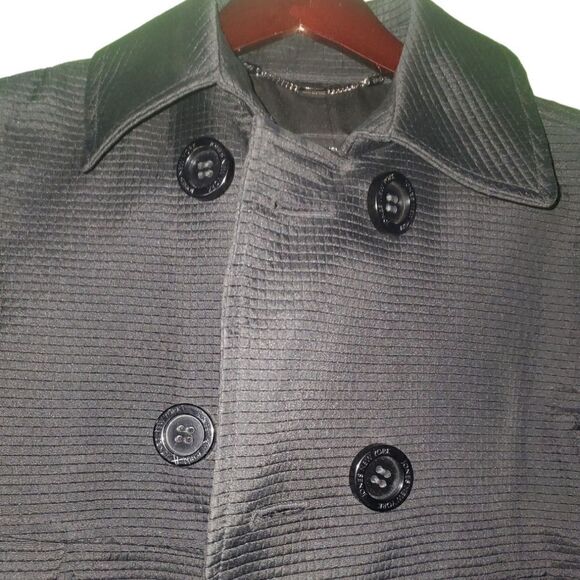 Jones New York Women's Double Breasted Polyester Black Coat Size Small - Picture 2 of 5